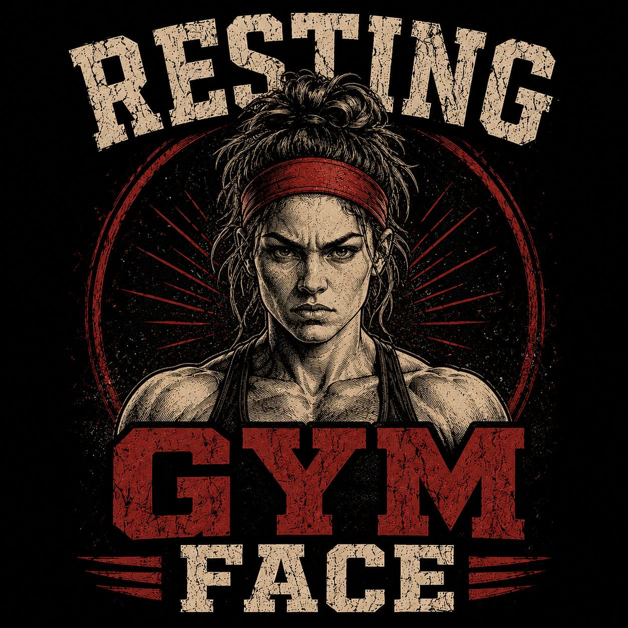 Fitness T-shirt design - Resting Gym face